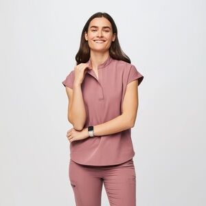 Figs Mauve Rafaela Oversized Scrub Top (M)